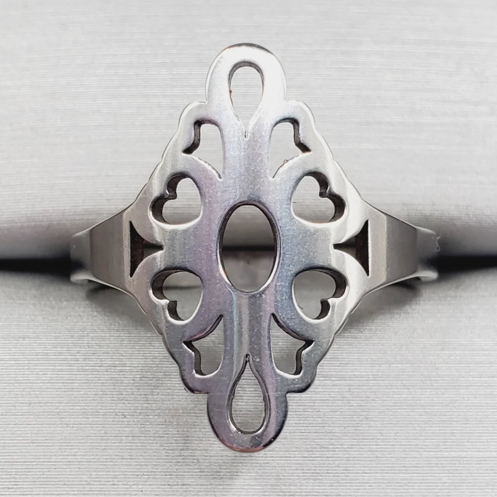 Silver Tone Filigree Statement Ring